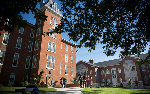 exterior photo of Founders Hall, Juniata College's first building