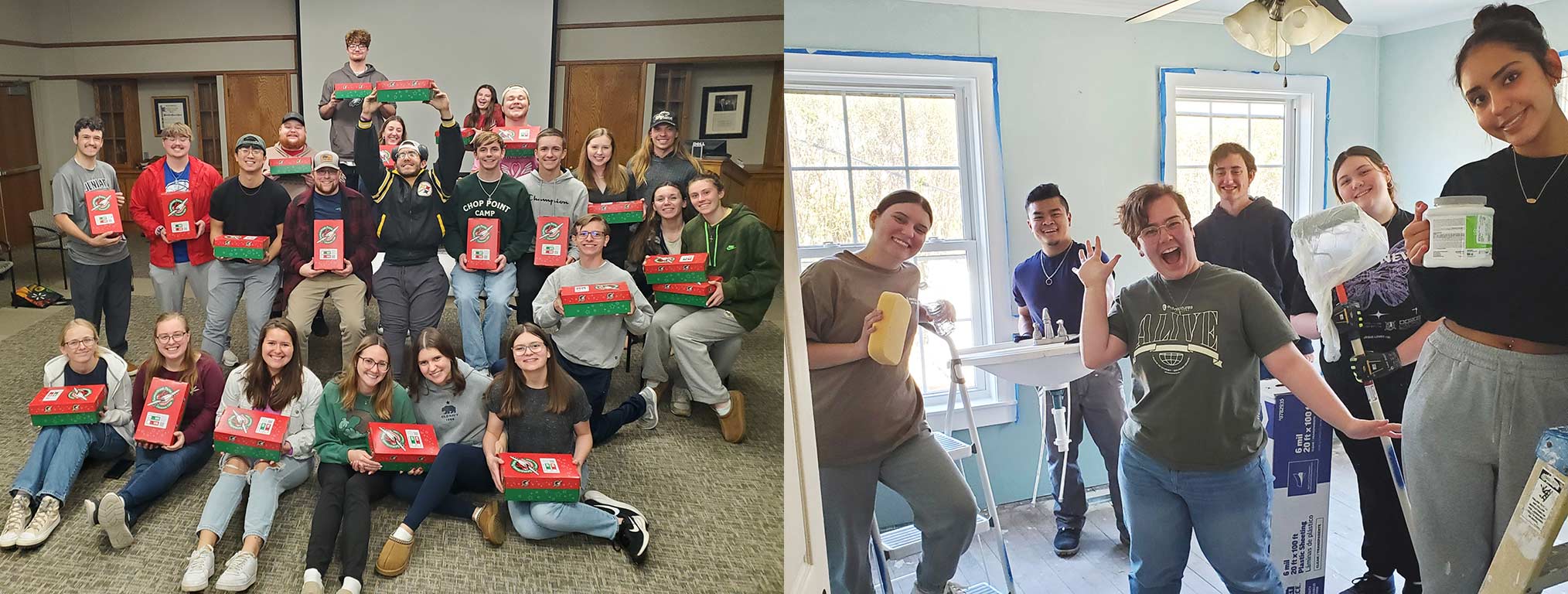 collage of student service photos